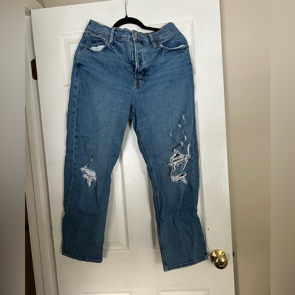 Women's Distressed Blue Jeans